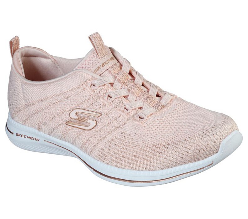 Skechers City Pro - Glow On - Womens Slip On Shoes Light Pink/Rose Gold [AU-AM6020]